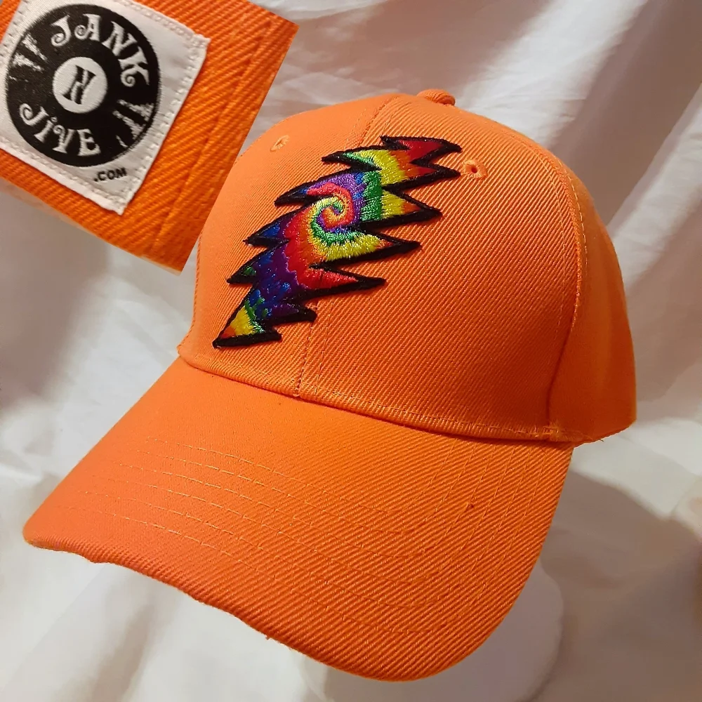 Grateful Dead hat, Orange Grateful Dead Bolt hat - Picture 3 of 8
